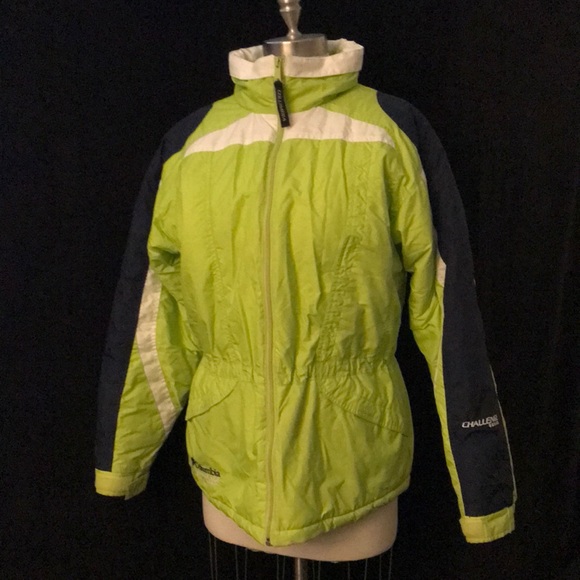 Women’s Plus Sz XXL (18-20) COLUMBIA CHALLENGE SERIES Ski Nylon Hidden Hood Jkt - Picture 1 of 12